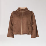 Teddy cape met driekwartsmouw - Brown