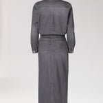 Lange jeansjurk - Dark Grey
