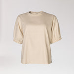 Blouse met elastische mouwdetail - Ecru Sparkle