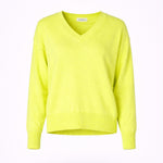 V-pull met lange mouwen - Neon Yellow