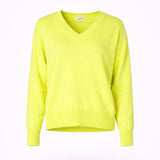 V-pull met lange mouwen - Neon Yellow