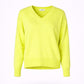 V-pull met lange mouwen - Neon Yellow