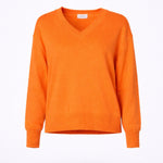 V-pull met lange mouwen - Neon Orange