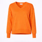 V-pull met lange mouwen - Neon Orange