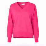 V-pull met lange mouwen - Neon Pink