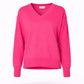V-pull met lange mouwen - Neon Pink