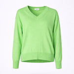V-pull met lange mouwen - Neon Green