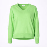 V-pull met lange mouwen - Neon Green