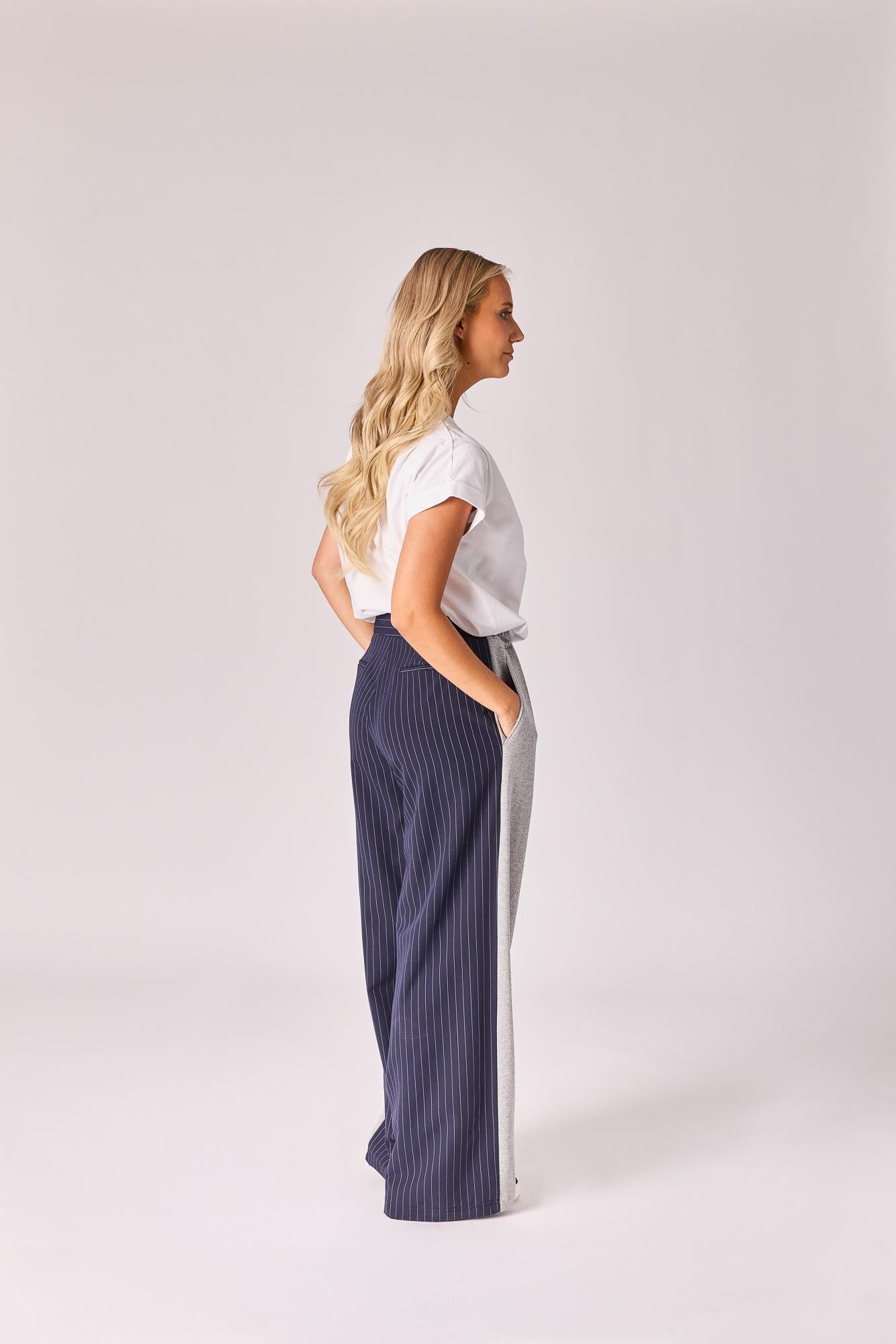 tweekleurige broek - Grey / Navy