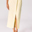 Jeansrok met scheve split - Butter yellow