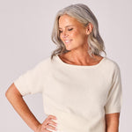 Pull met boothals - Off white