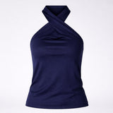Twisted halter top - Navy