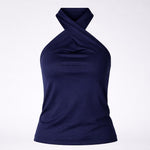 Twisted halter top - Navy