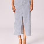 Rok in stretchstof - Blue stripe