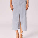 Rok in stretchstof - Blue stripe