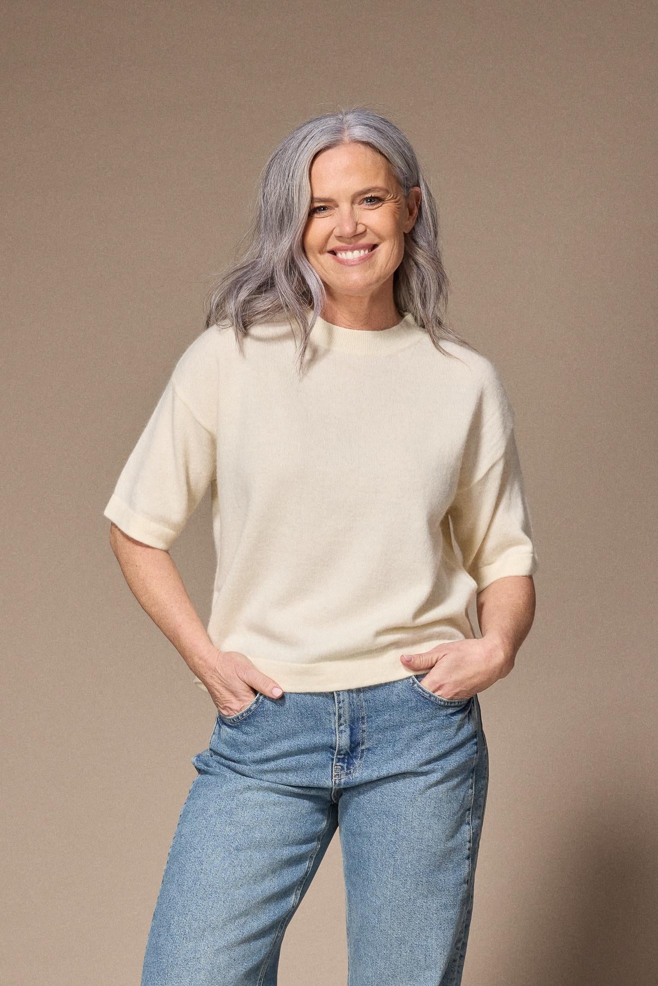 pull met 3/4de mouw - Off white