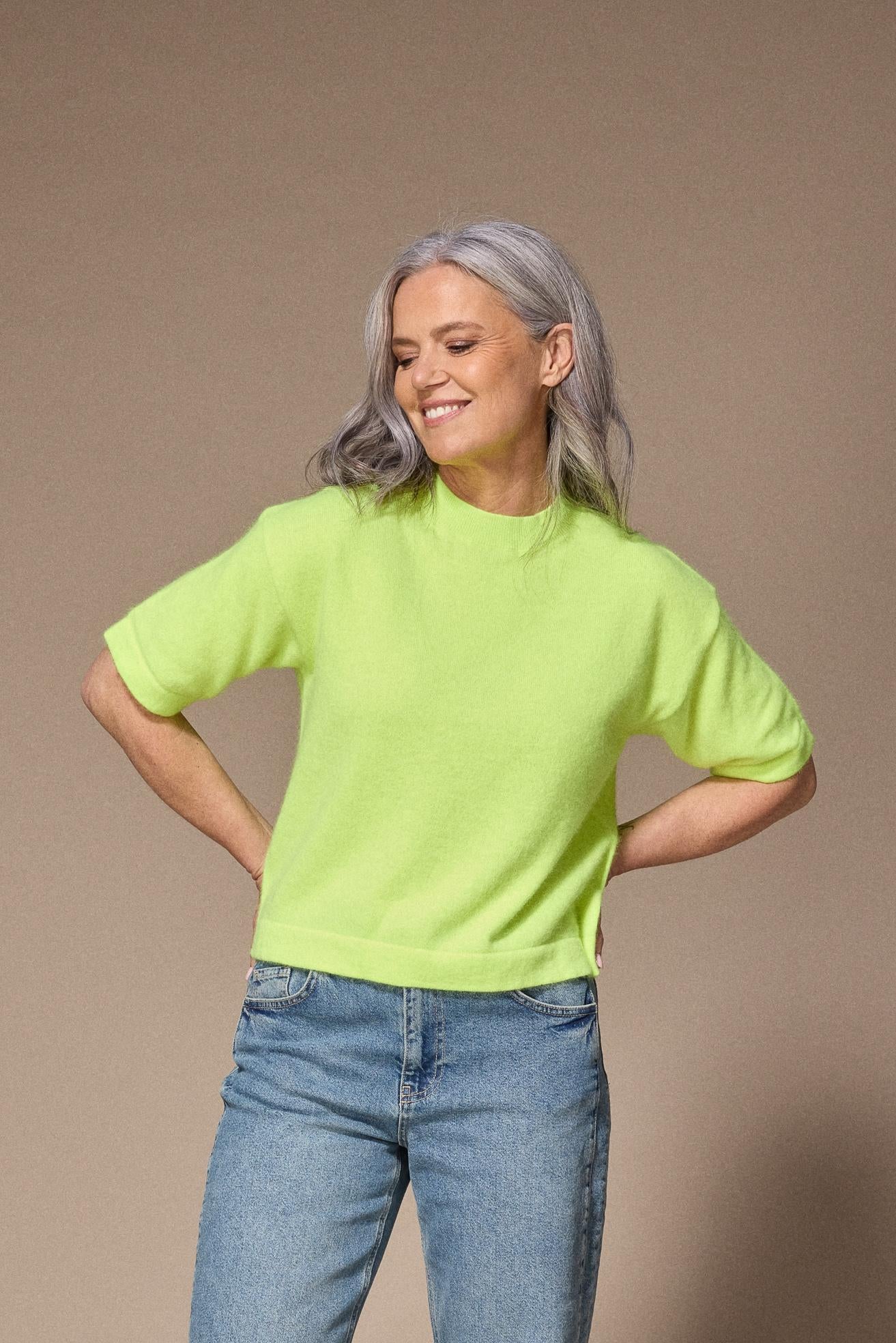 pull met 3/4de mouw - Neon yellow