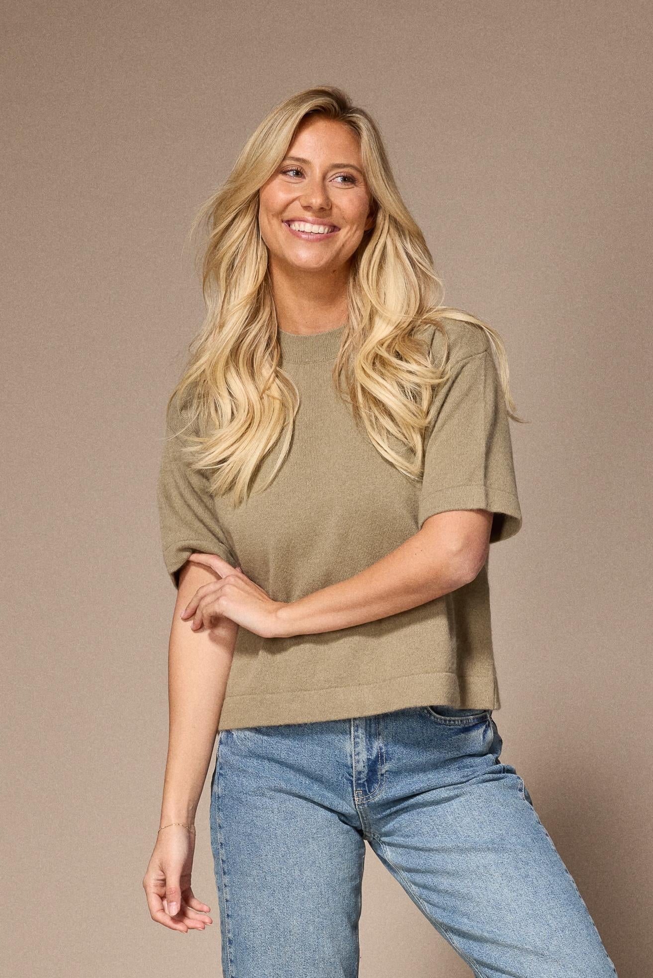 pull met 3/4de mouw - Light khaki