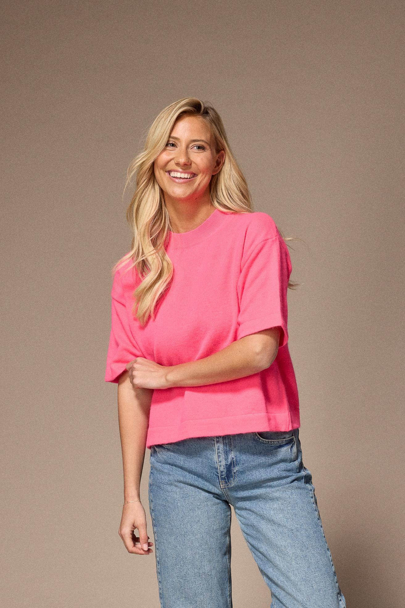 pull met 3/4de mouw - Neon pink