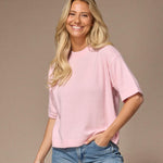 pull met 3/4de mouw - Babypink