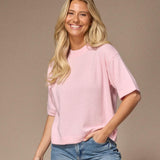 pull met 3/4de mouw - Babypink