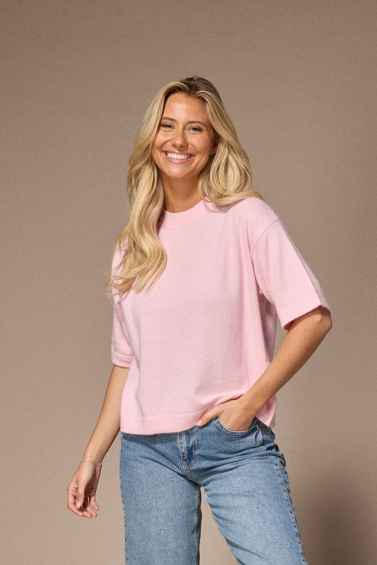 pull met 3/4de mouw - Babypink