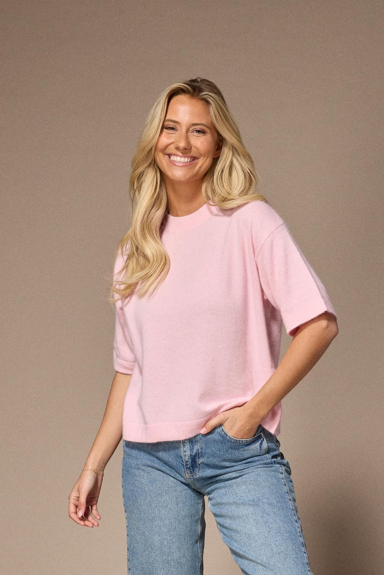 pull met 3/4de mouw - Babypink