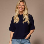 pull met 3/4de mouw - Navy