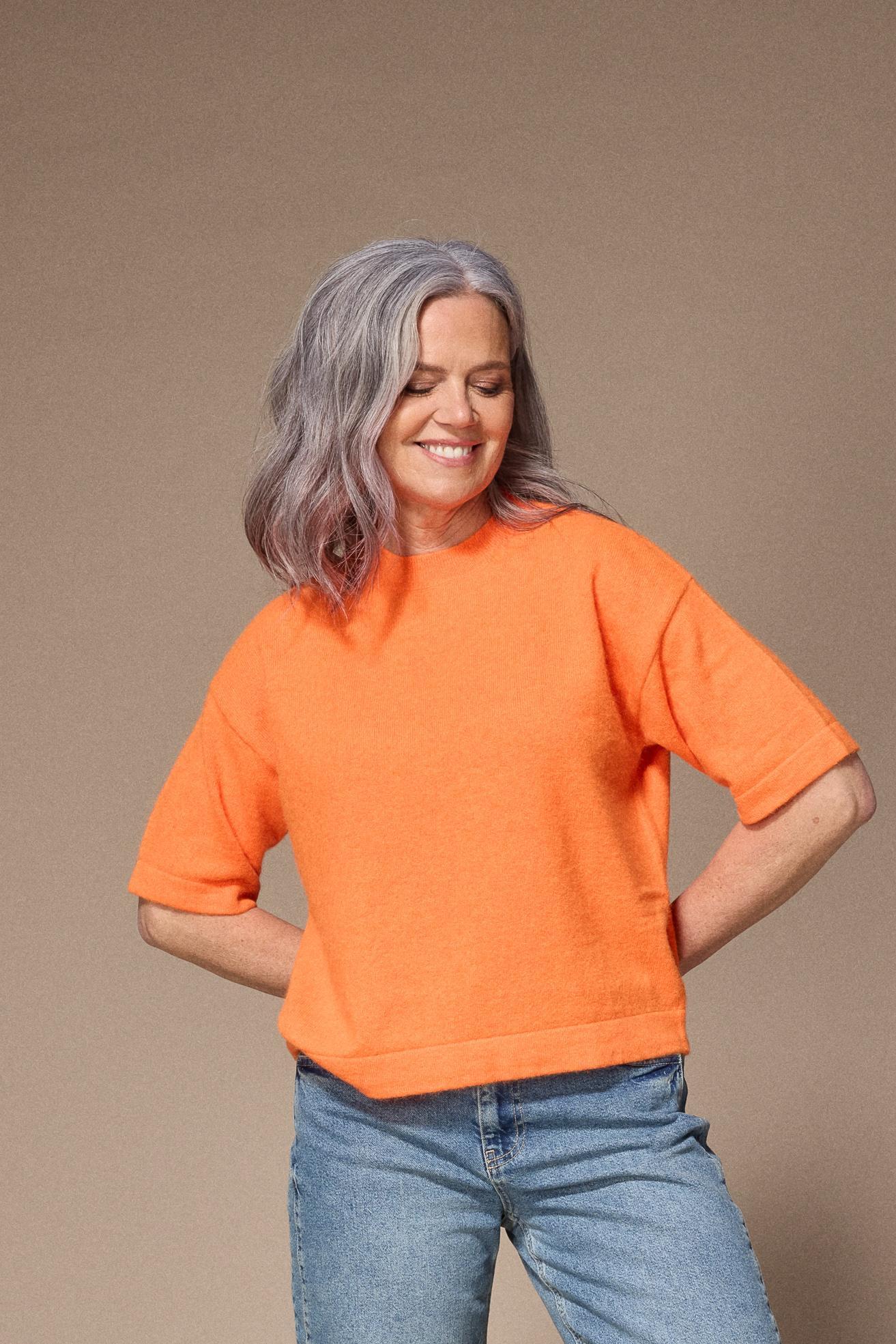 pull met 3/4de mouw - Neon orange