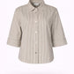 Jas uit stretch stof - Taupe stripe