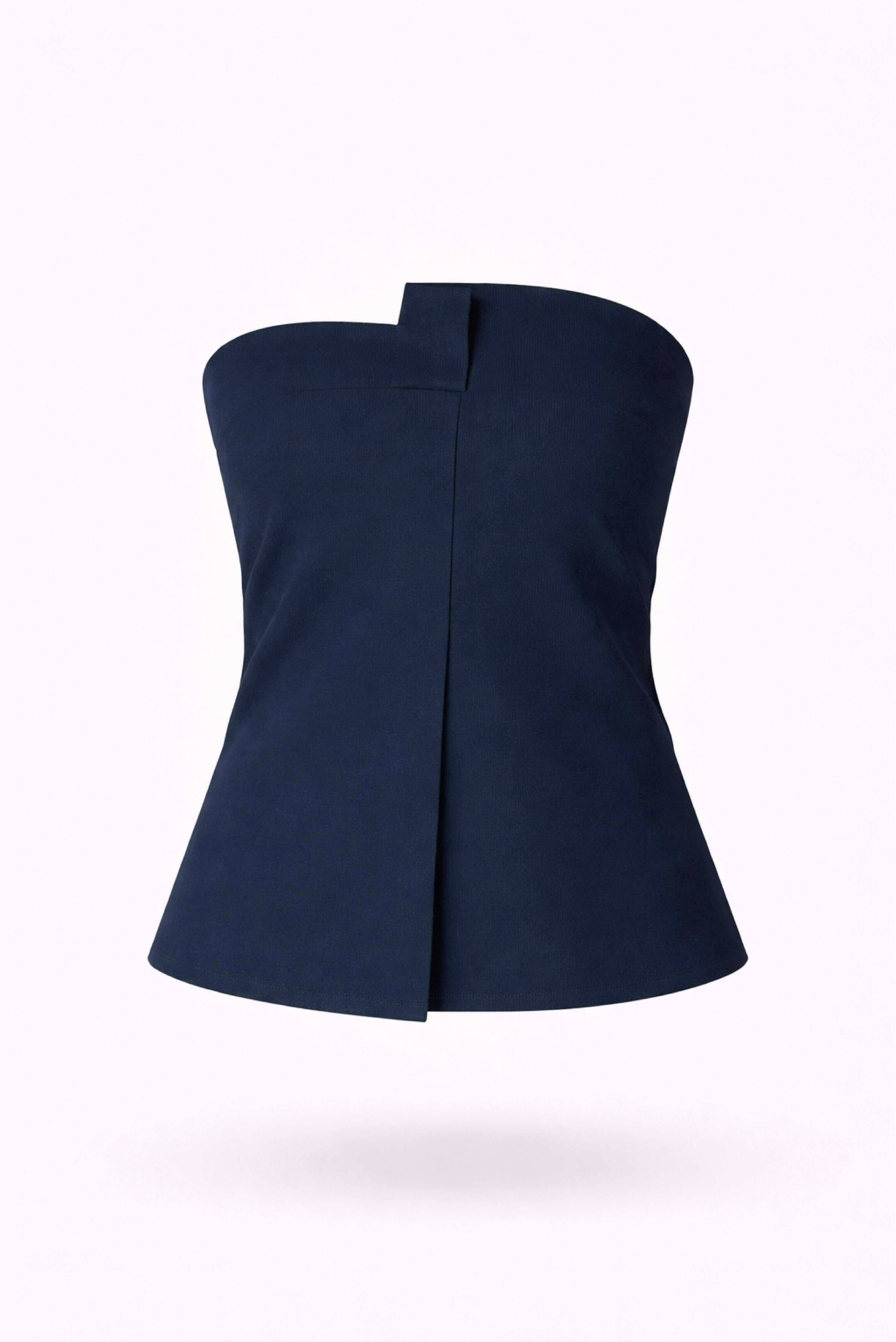 Bustier top in stretchstof - Navy