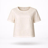 Blouse in bloemenkant - Ecru