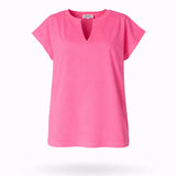 T-shirt met schouderdetail - Neon pink