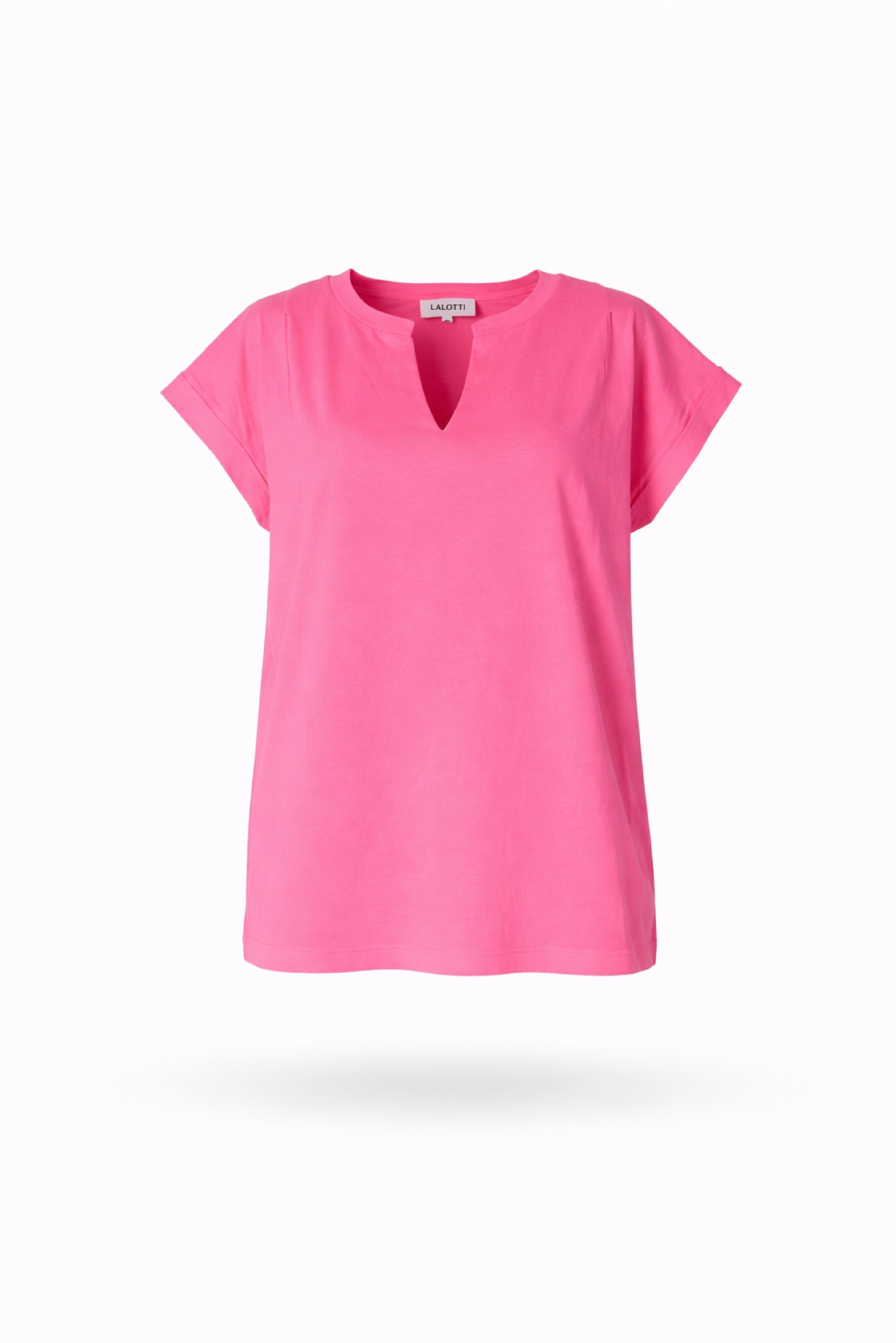 T-shirt met schouderdetail - Neon pink