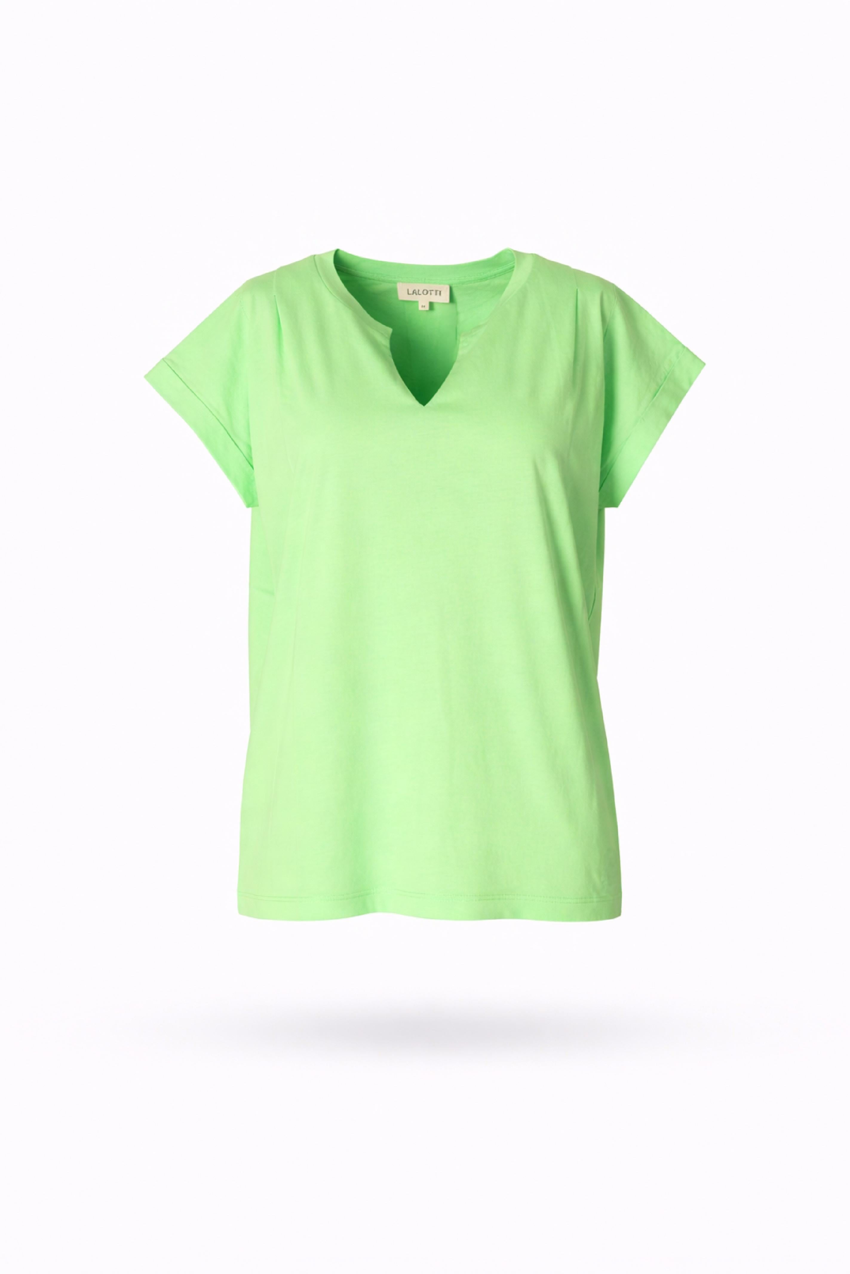 T-shirt met schouderdetail - Neon green