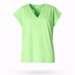 T-shirt met schouderdetail - Neon green