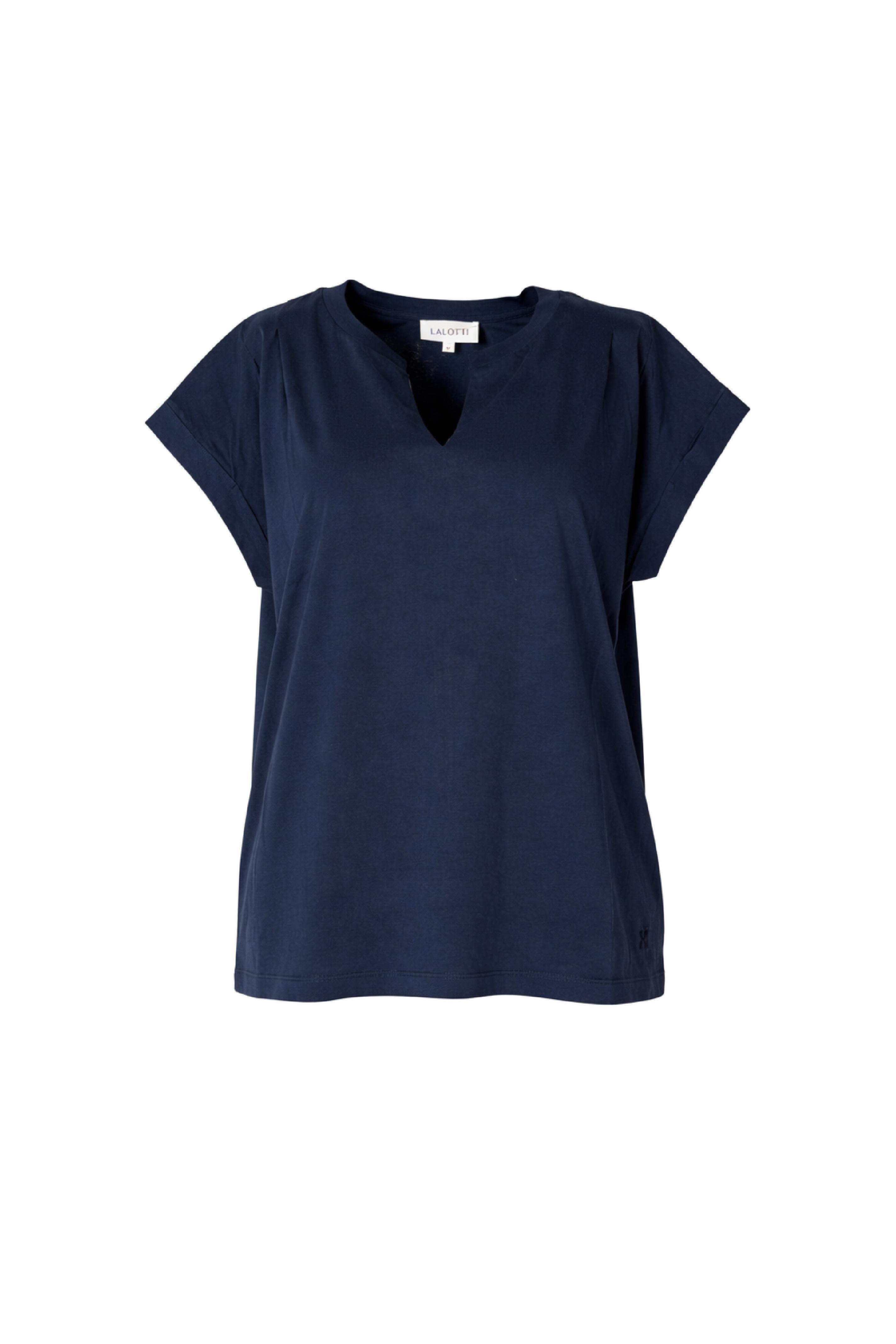 T-shirt met schouderdetail - Navy
