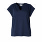 T-shirt met schouderdetail - Navy