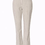 Stretch broek met smalle pijpen - Taupe stripe