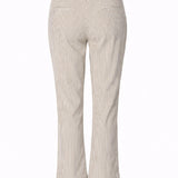 Stretch broek met smalle pijpen - Taupe stripe