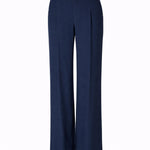 Wijde broek met bandplooi - Navy