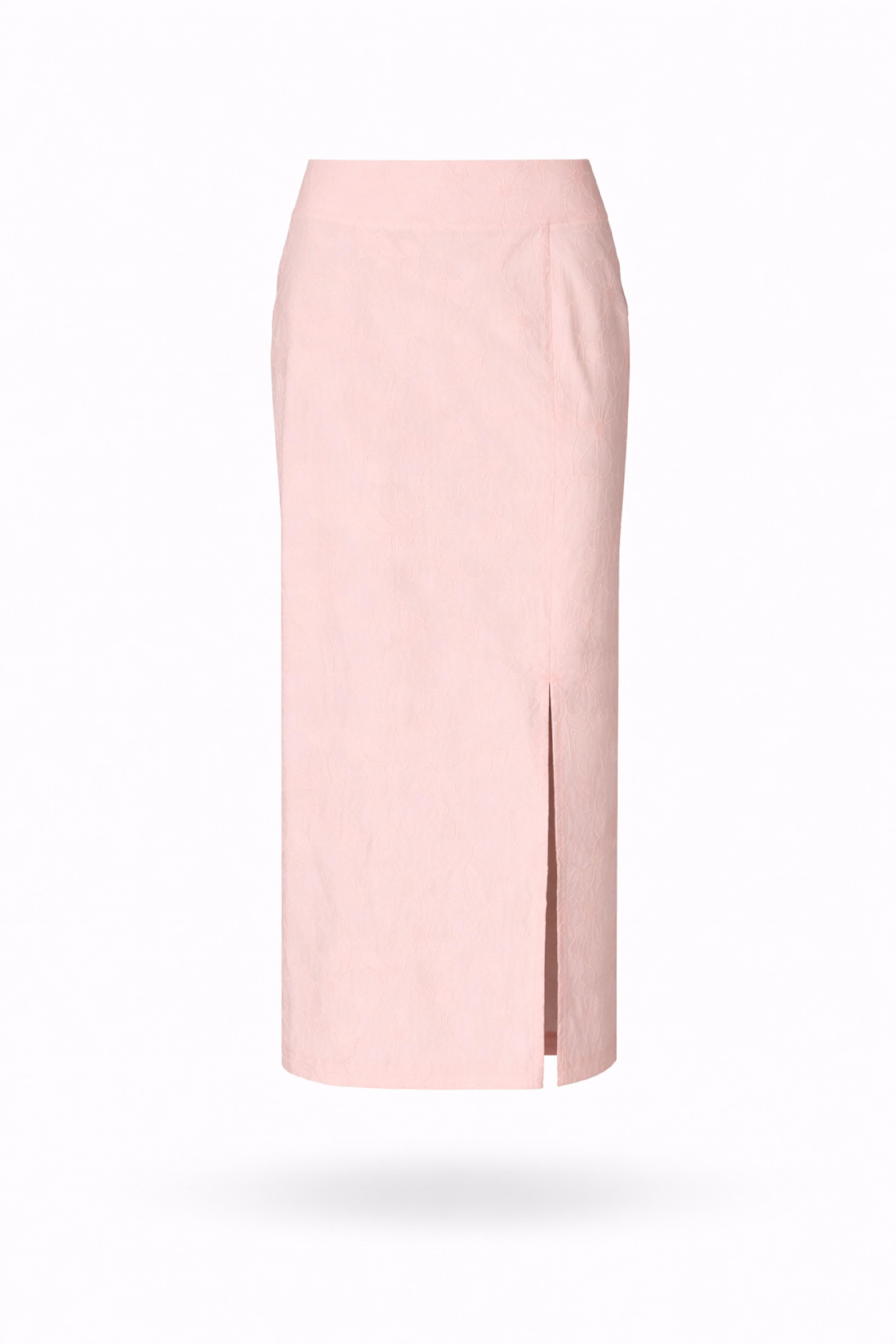 Rok in bloemenkant - Blush pink