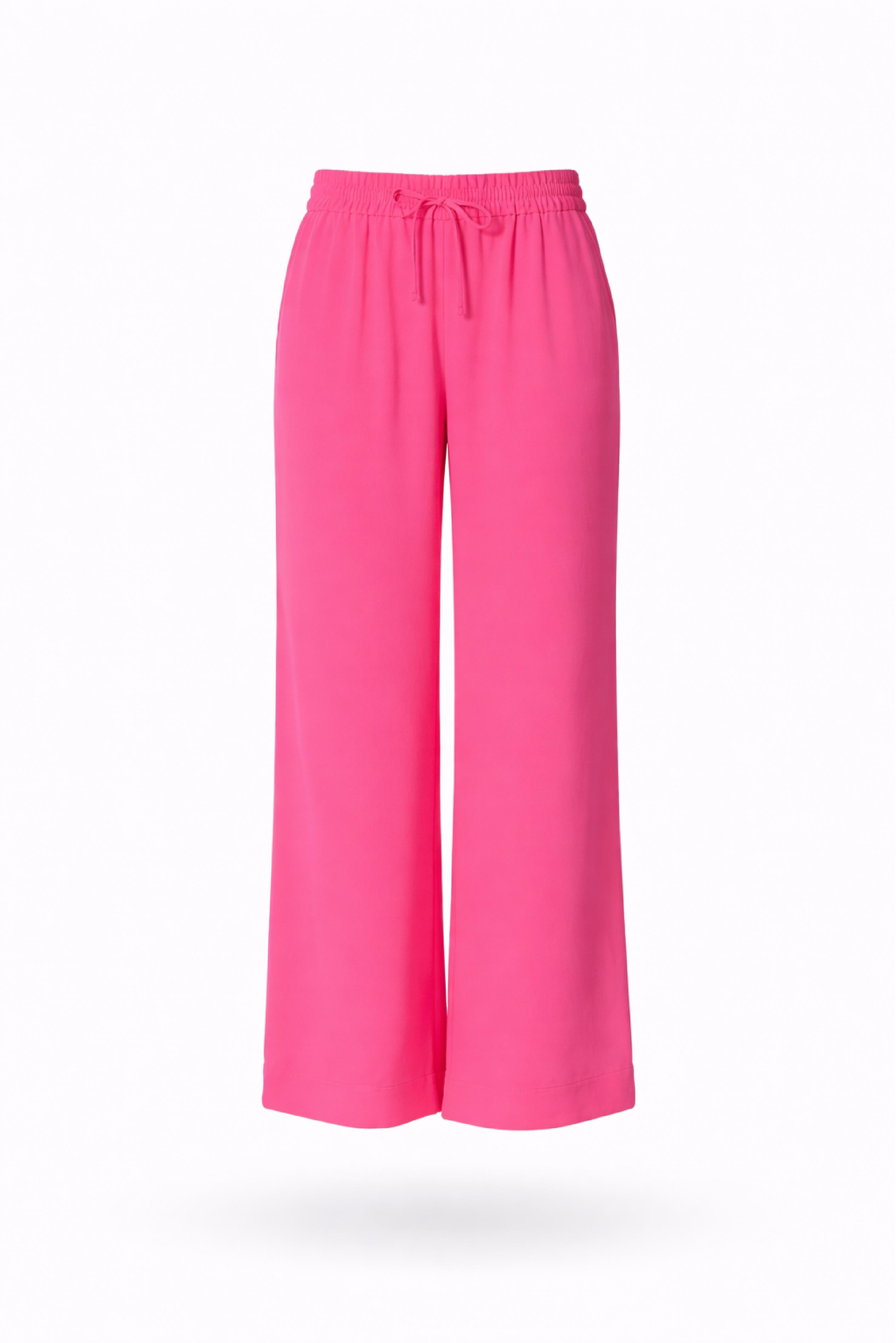 Wijde broek met rekker - Pink