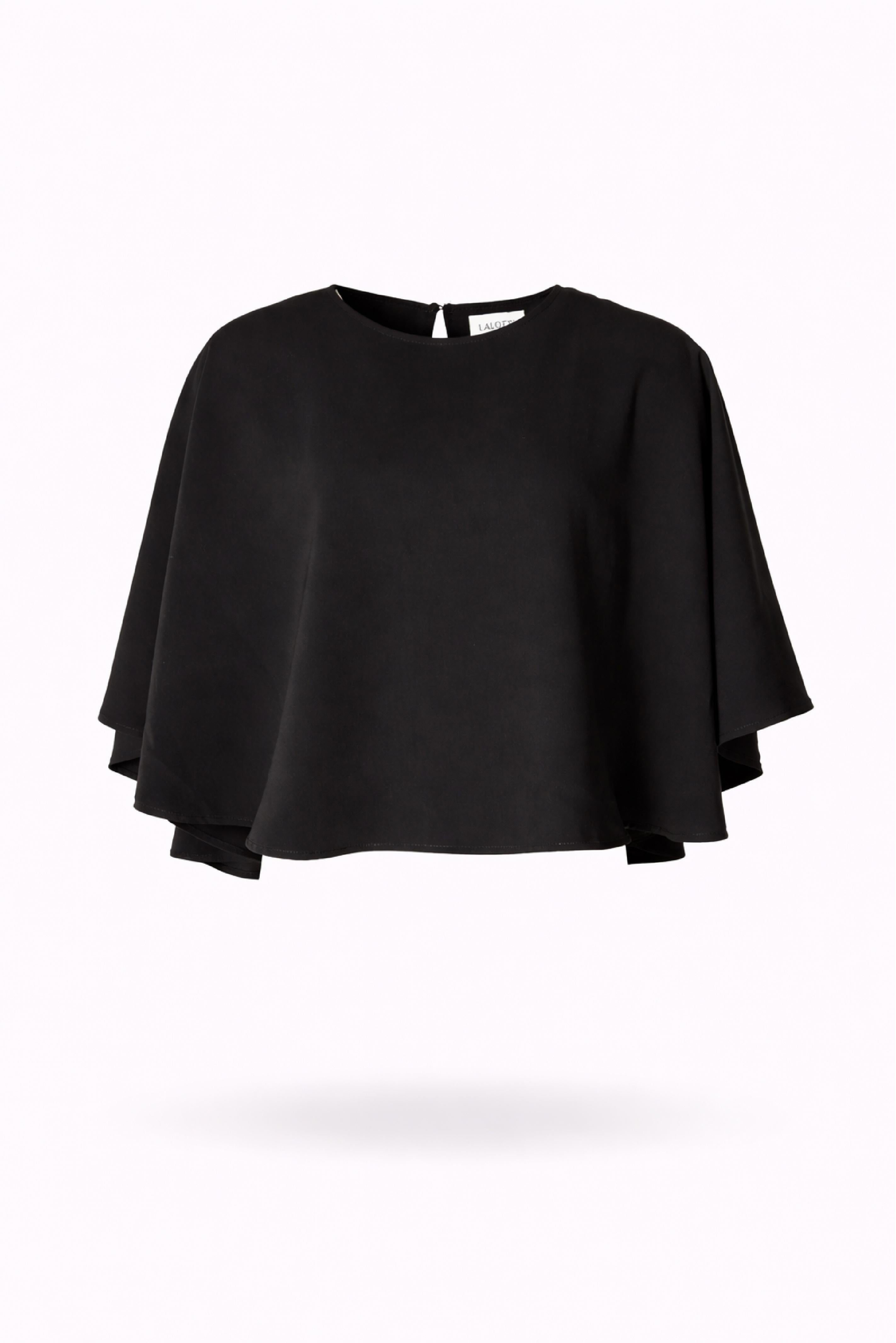 Top met afneembare cape - Black