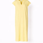 T-shirt jurk met v-hals - Butter yellow