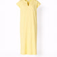 T-shirt jurk met v-hals - Butter yellow