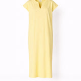 T-shirt jurk met v-hals - Butter yellow