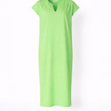 T-shirt jurk met v-hals - Neon green