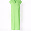 T-shirt jurk met v-hals - Neon green