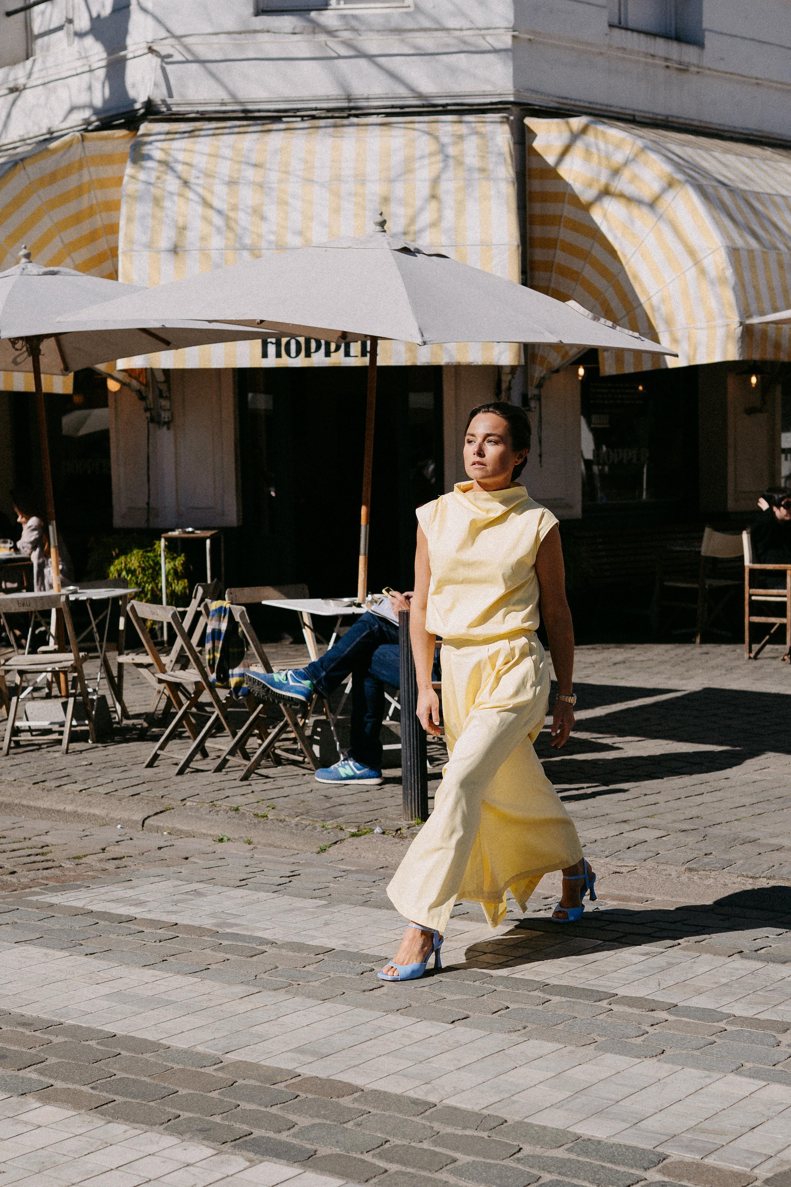 Hakken met open teen - Light Blue